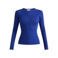 thumbnail image 5 of Sofia Jeans Women's Lace Crewneck Sweater with Long Sleeves, Lightweight, Sizes XS-XXL, 5 of 5