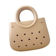 thumbnail image 1 of Bolsa de playa para mujeres Impermeable para el agua Pequeña bolsa Multipropósito de almacenamiento de verano con agujero Caqui, 1 of 8