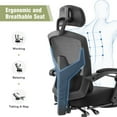 thumbnail image 2 of CONCETTA Ergonomic High Back Mesh Office Chair with Headrest, Footrest, Armrests for Adults, Green, 2 of 8