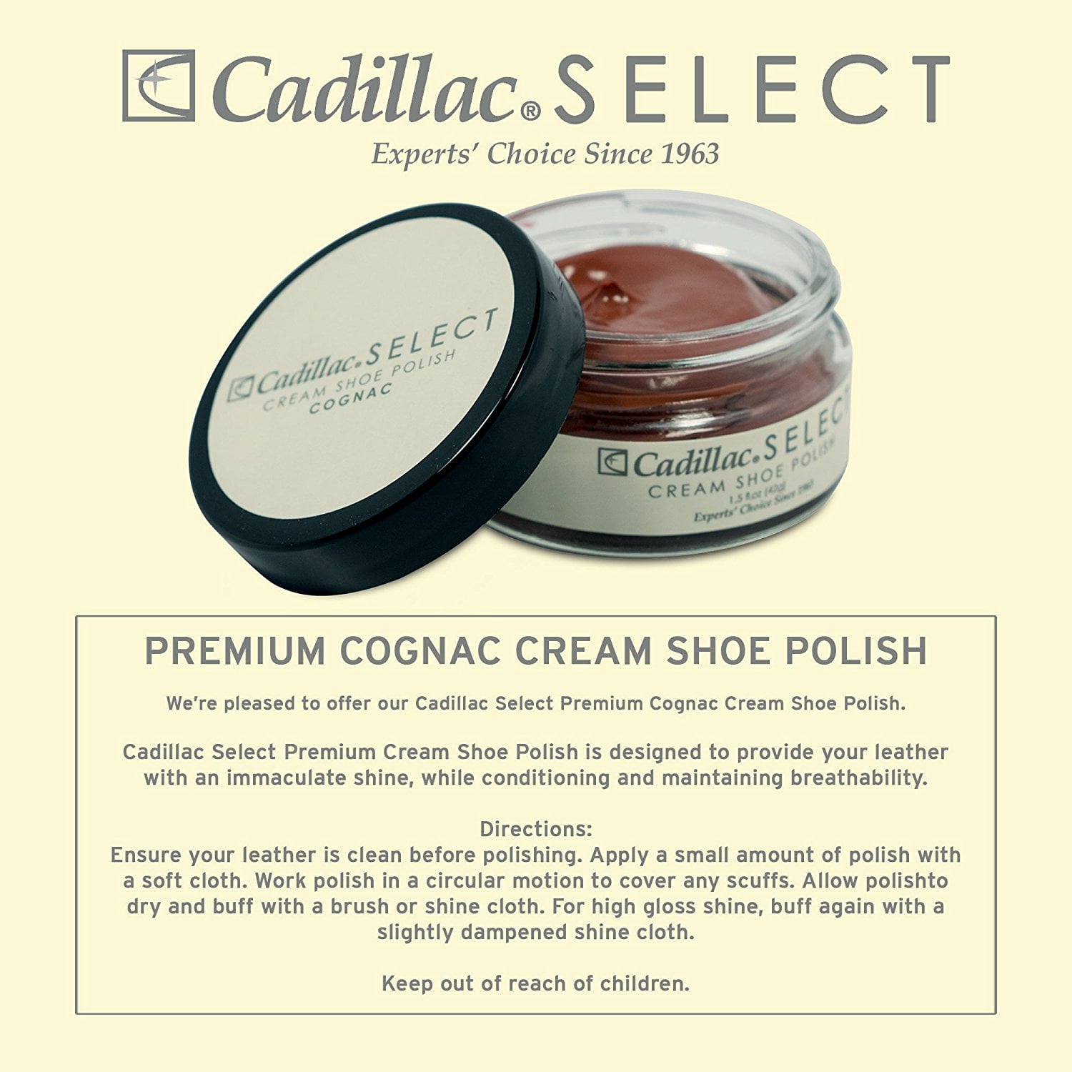 Cadillac Select Cream Shoe Polish - Cognac 