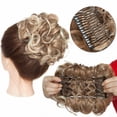 thumbnail image 5 of Benehair Messy Curly Hair Bun Easy Stretch Chignon Hair Extensions Clip in Updo Hairpiece Cover Ponytail Scrunchie for Women Wedding, 5 of 10