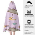 thumbnail image 6 of Pusheen Cat Pattern Beach Poncho - Microfiber - Towel - Kids Lightweight And Practical Essential For Beach Vacation, 6 of 6