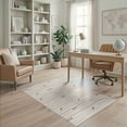 thumbnail image 2 of ODIKA 4'x6' Beige Taupe Modern Geometric Striped Washable Area Rug Contemporary Block Design with Minimalist for Dorm Room, Small Living Stain Resistant Low Profile, Easy Care, 2 of 7