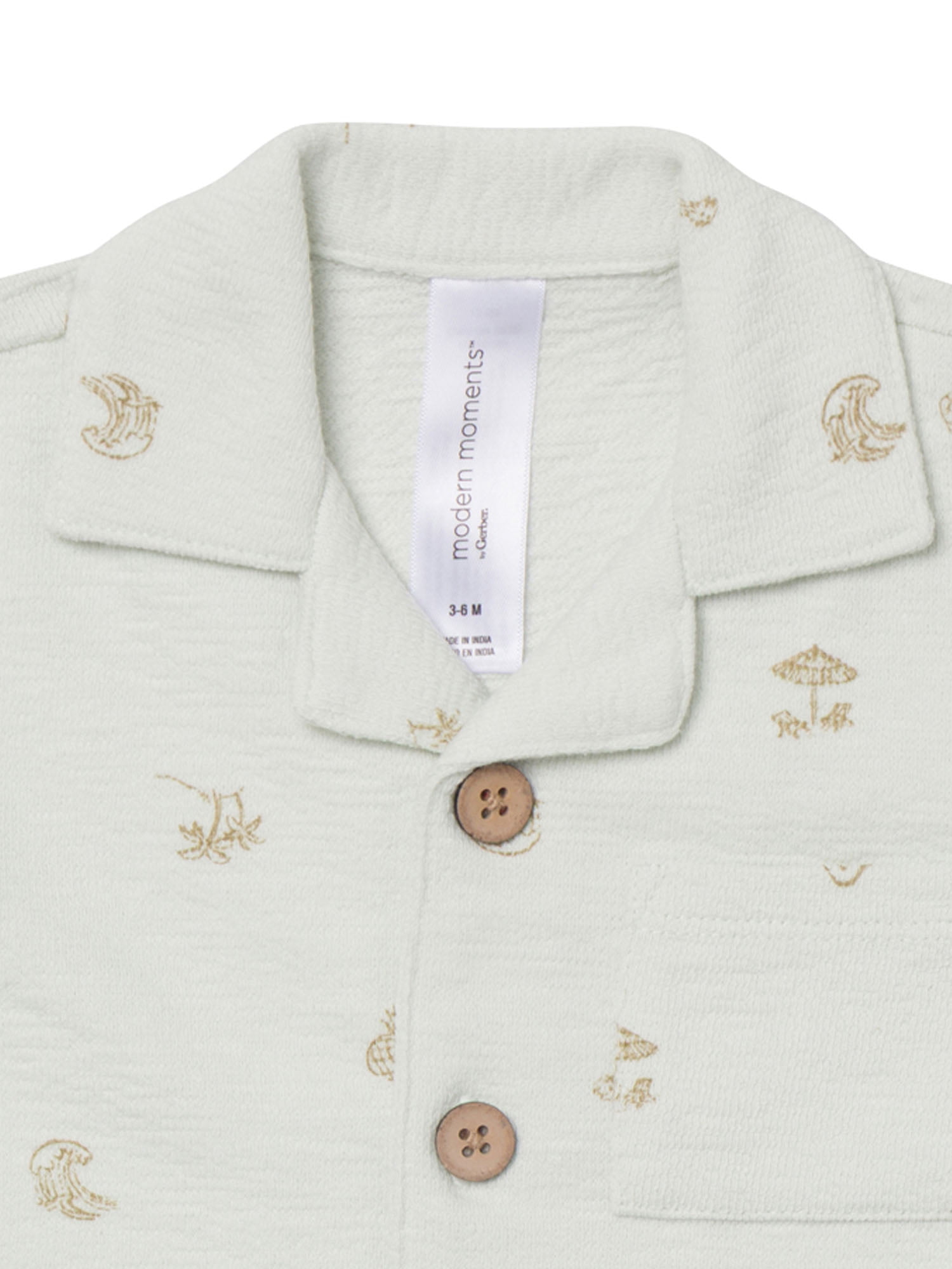 Modern Moments by Gerber Baby Boy Button Down Shirt and Short Outfit Set, 2-Piece, 0/3 Months - 24 Months