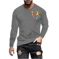 thumbnail image 2 of PNTUTB Men's Fashion Print Long Sleeve Crew Neck Design Comfortable Casual Top for Fall/Winter, 2 of 5