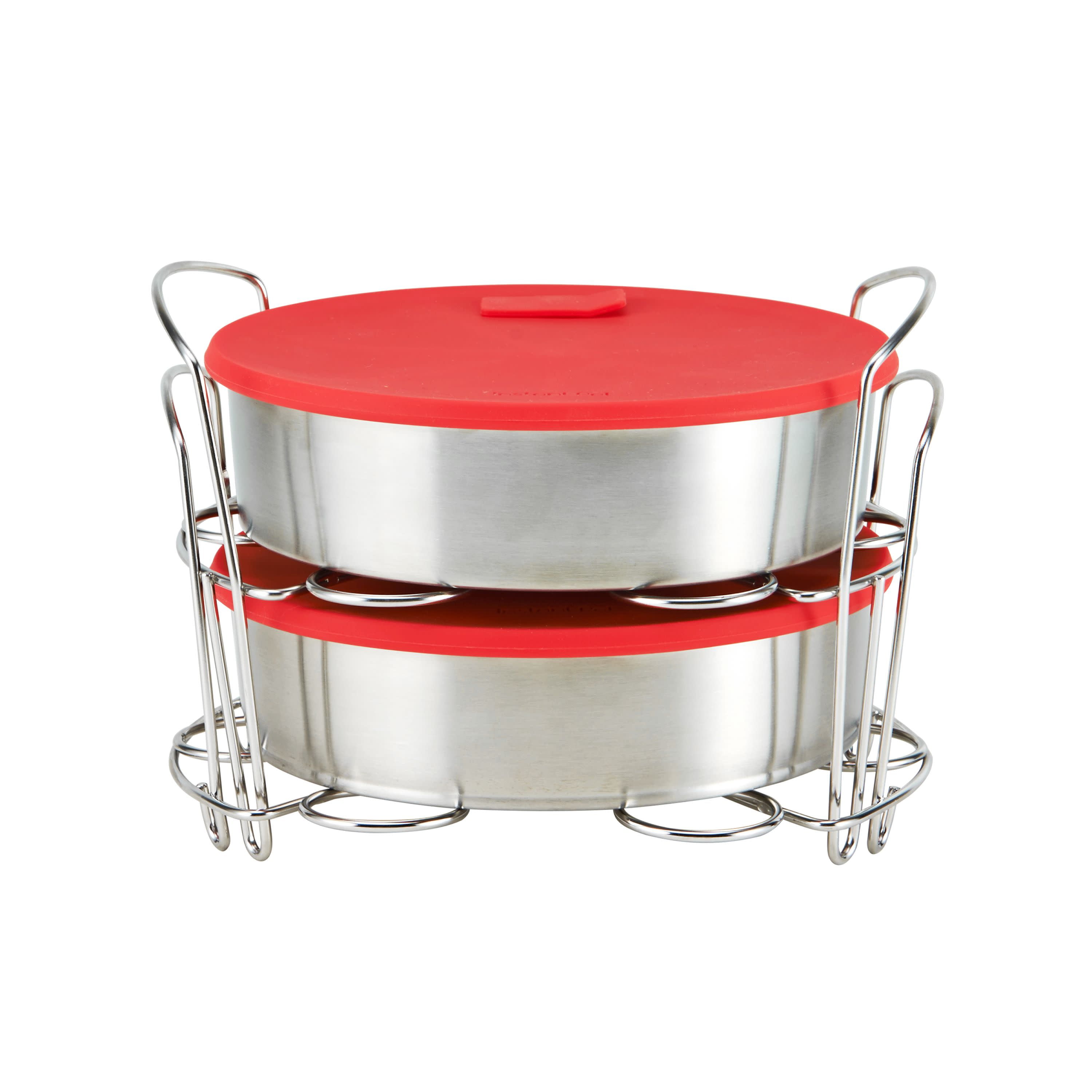 Instant Pot® Stainless Steel Round Pan with Red Lid & Removable