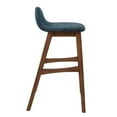 thumbnail image 3 of Bar Stool Chair Barstool, Set of 2, Blue Navy, Fabric, Wood, Pub Cafe Bistro Dining Kitchen Hospitality Restaurant, Modern Contemporary HB36166, 3 of 10