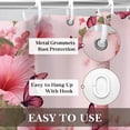 thumbnail image 4 of Pink Hibiscus Butterfly Shower Curtain, Floral Bathroom Curtain, Spring Decorative Bath Curtain for Tub Shower, 66x72in, 4 of 6