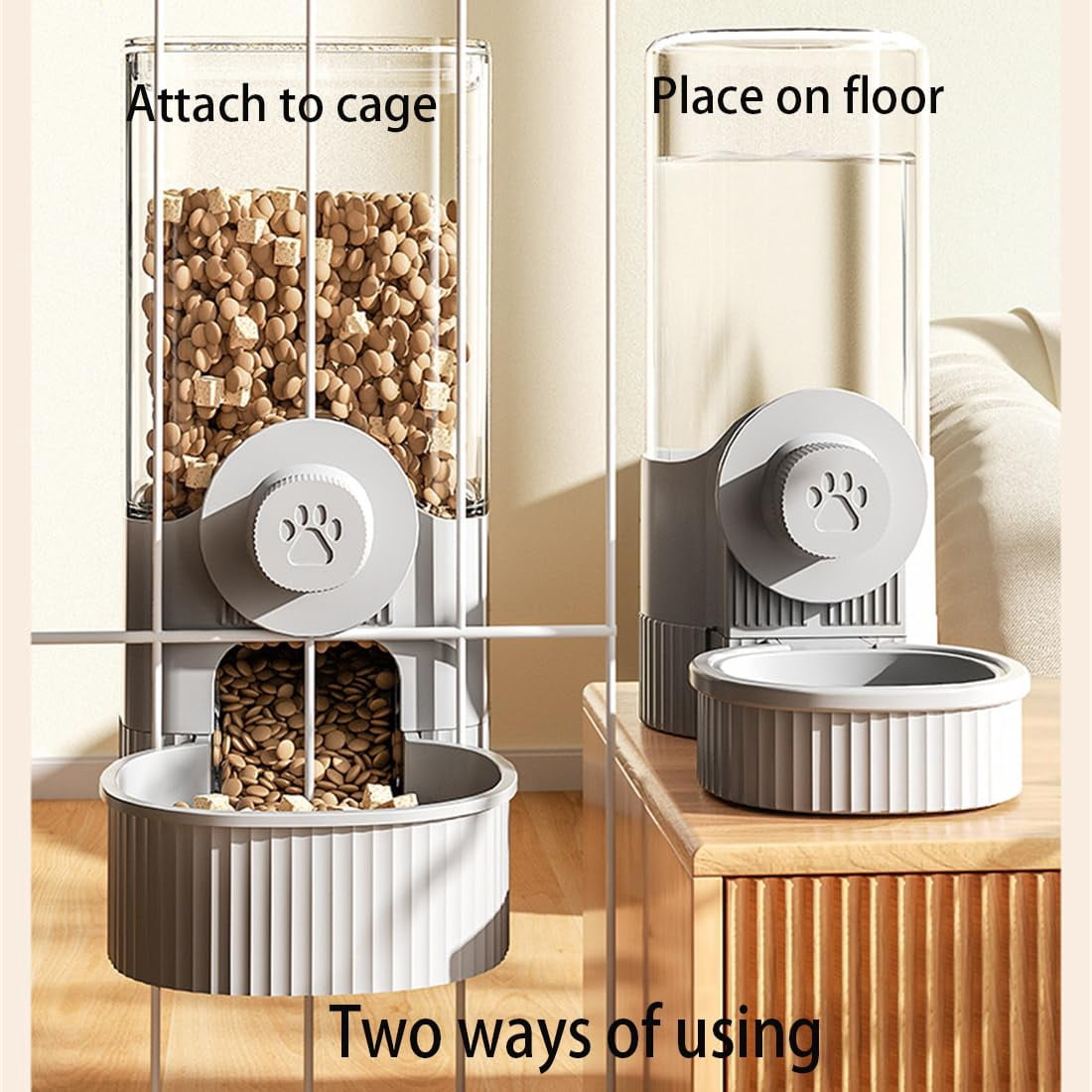Cat Hanging Water Dispenser - 520ml Capacity, Detachable Design with Stainless Steel Bowl, for Cats, Easy to Install, Space-Saving