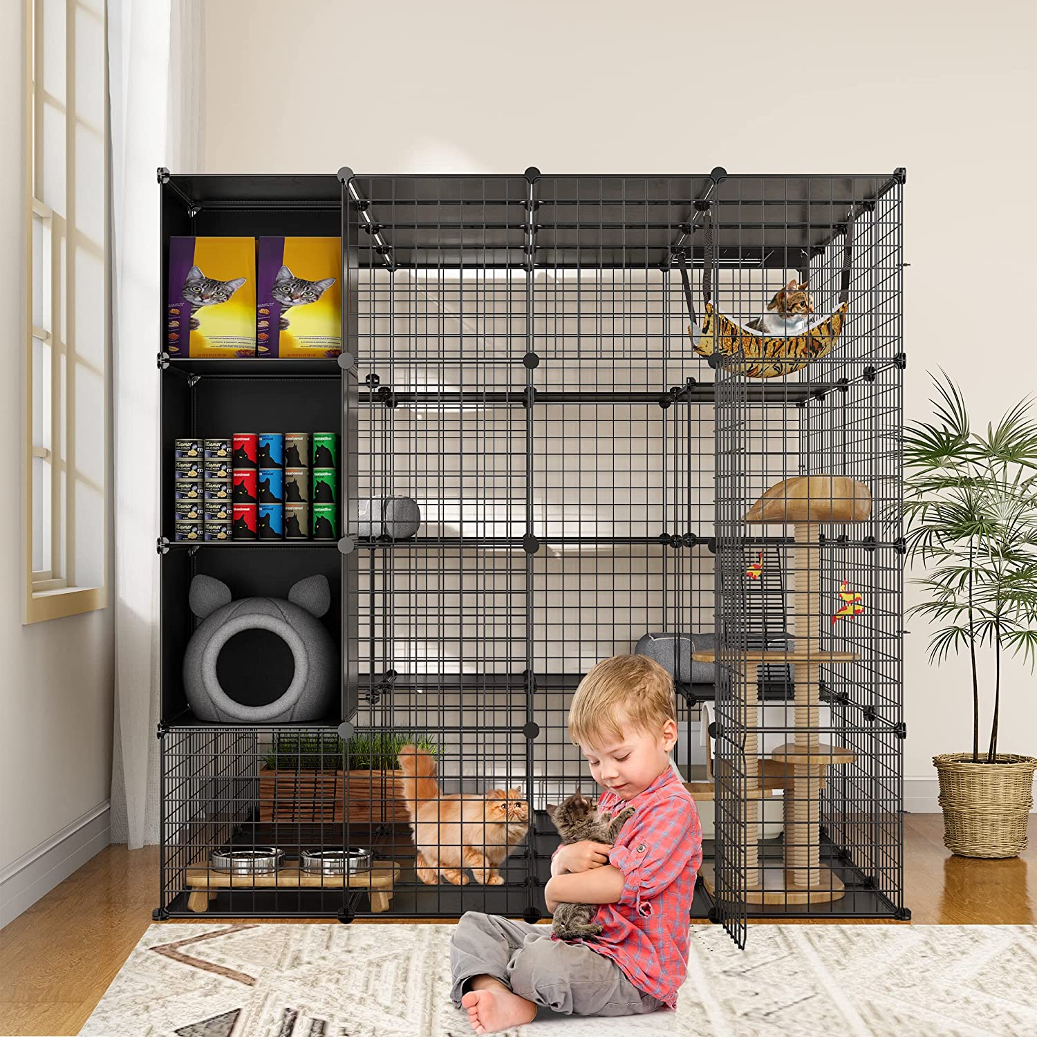 YITAHOME 4Tiers Cat Cages with Storage Cube DIY Catio Outdoor Cat
