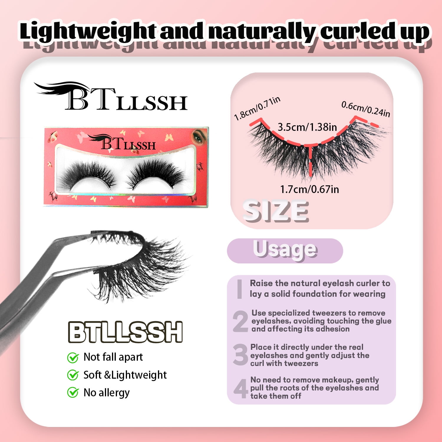False 24 PAIR 4 Styles Eyelashes Cross Fluffy Natural BTLLSSH