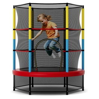 Outsunny Kids Trampoline, 5FT with Safety Enclosure Net, for Age 3