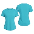thumbnail image 3 of hlysgo UPF 50+ UV Shirts for Women Long Sleeve Workout Sun Shirt Quick Dry Athletic Hiking Running Tops Blue,2xL, 3 of 5