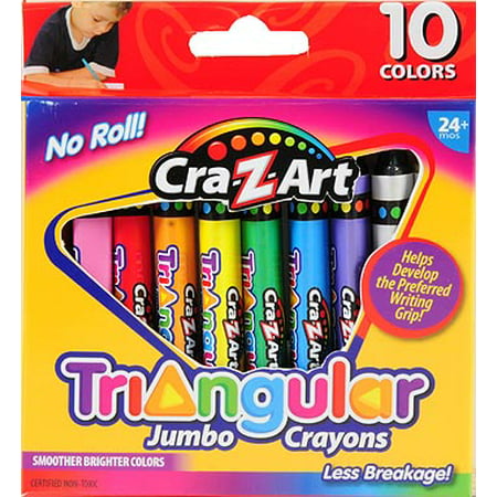 Cra-Z-Art Triangular Jumbo Crayons, 10 ct