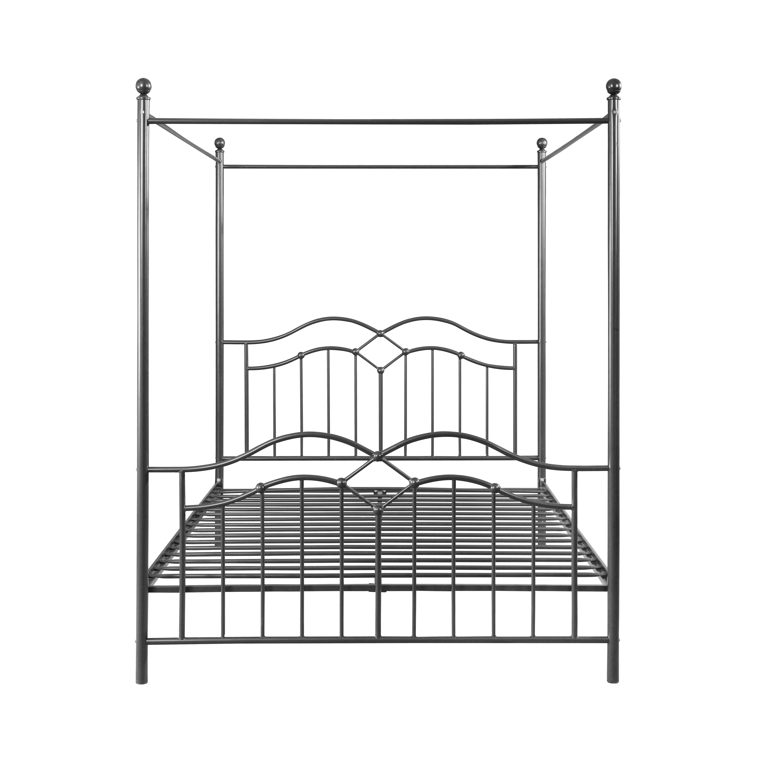 Noble House Selene Traditional Iron Canopy Queen Bed Frame, Charcoal Gray - image 5 of 7