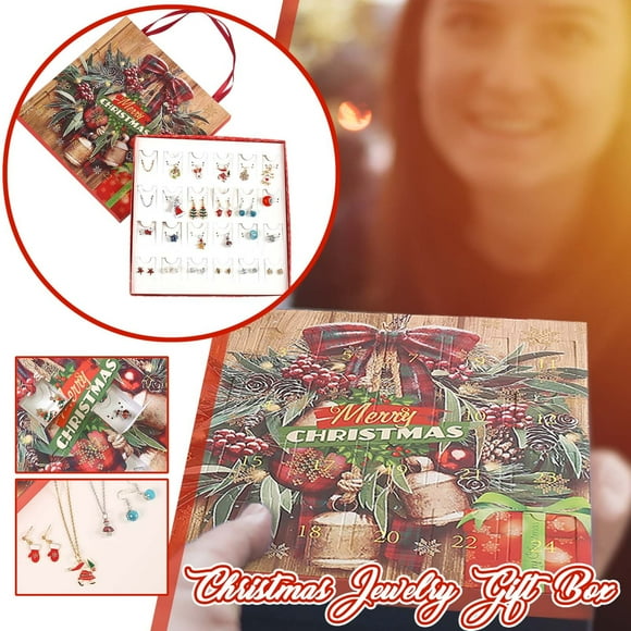 Fiudx Cuenta Regresiva para Navidad, Calendario de Adviento de Joyería Diy, Kit de Actividades Familiares Divertidas, Caja de Regalo de Material Ecológico, Regalo para Niña y Nieta, Uso Navideño, Mom