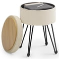 thumbnail image 1 of Taburete SONGMICS ULOM002W01 con almacenamiento, color crema y blanco, 1 of 7