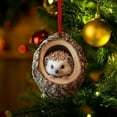 thumbnail image 3 of OIUR Forest Animal Christmas Ornament 2D Acrylic Owl Raccoon Koala Squirrel Xmas Tree Hanging Decoration for Tree Home Party Decor, 3 of 7