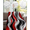 thumbnail image 4 of Flannel Fleece Throw Blanket Abstract Red Black Distort Striped Lightweight Soft Plush Blankets,Classic Geometric Art Cozy Warm Throw Blanket for Couch Sofa Bed Car Office 40x50in, 4 of 9