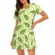 thumbnail image 1 of Fotbe Green Peas Bata de Dormir para Mujer con Estampado, Camisón de Algodón de Manga Corta, Ropa de Dormir Casual, 1 of 6