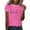 Hot Pink, variant on Smile Letter Graphic Tees for Women Summer Casual Short Sleeve Crewneck Color Block Positive T Shirts