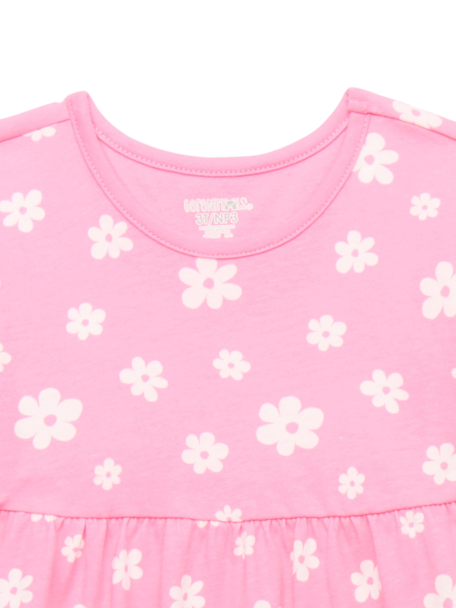 Garanimals Toddler Girl Print Dress with Short Ruffle Sleeves, Sizes 12M-5T