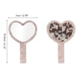 thumbnail image 2 of Unique Bargains 1Pc Lady Heart Shape Handheld Mirror for Business Travel Pink, 2 of 5