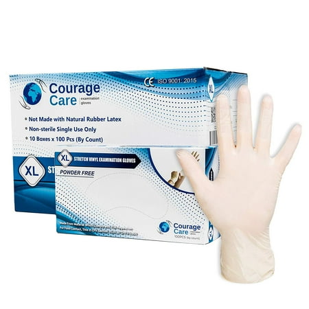 Courage Care Stretch Vinyl Exam Gloves XL - 1000Ct