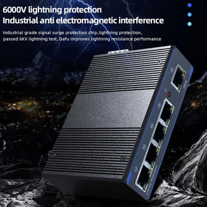 CEORPER Industrial 5 Port Gigabit Networking Switcher Metal Case DIN Rail Mount Perfect