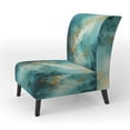 thumbnail image 3 of Designart "Turquoise Calm II" Teal Abstract Landscape Upholstered Accent Chair - Modern Arm Chair For Living Room, 3 of 7