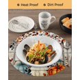 thumbnail image 3 of 13 Inch Round Placemats Set of 4, Vintage Orange Blue Fall Non Slip Heat Insulation PP Table Mats, Thanksgiving Maple Leaf Pumpkins Vintage Washable Place Mats for Kitchen Dining Party Table Decor, 3 of 7