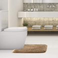 thumbnail image 2 of Bathroom Contour Rug Non Slip Bath Mat Water Absorbent Soft Microfiber Shaggy Bathroom Mat Machine Washable Bath Rug for Bathroom Thick Plush U Shape Toilet Rug (20 x 24, Sand), 2 of 6