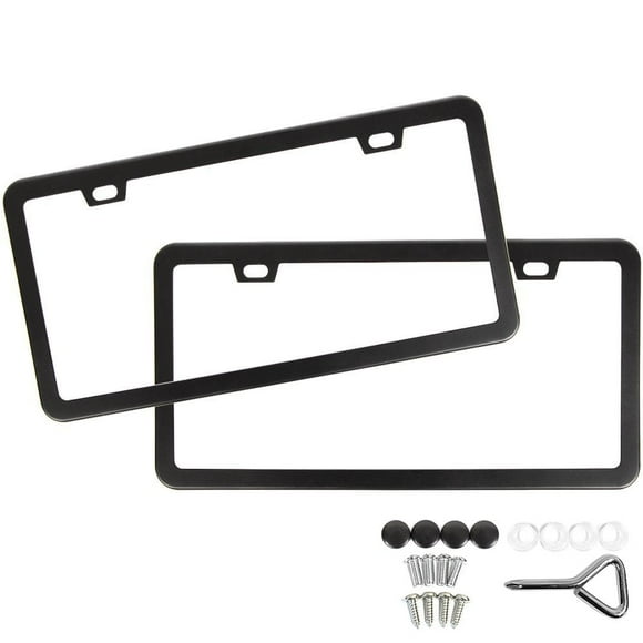Marco de matrícula SunPlusTrade de aluminio negro (2 piezas)