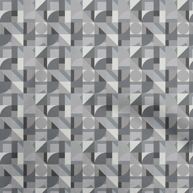 oneOone Cotton Cambric Gray Fabric Geometric Fabric For Sewing Printed Craft Fabric By The Yard 42 Inch Wide