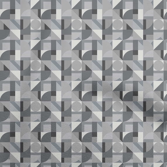 oneOone Cotton Poplin Twill Gray Fabric Geometric Sewing Fabric By The Yard Printed Diy Clothing Sewing Supplies 56 Inch Wide
