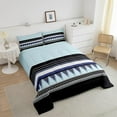 thumbnail image 3 of YST Geometric Comforter Set for Kids Twin Size Color Block Stripe Blue Purplr White Black White Stripes Lines Comforter Room Decorative Geometry Modern Art Bedding Set Duvet Set, 3 of 6