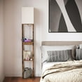 thumbnail image 2 of Floor Lamp with Shelves, Modern Dimmable Standing Lamp with Drawer & 2  Ports & 2 Power Outlet, Corner Tall Shelf Lamp for  Room and  (Rustic Browm), 2 of 14