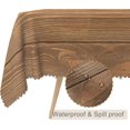 thumbnail image 2 of 60x84inches Brown Wood Grain Rectangle Tablecloth Farmhouse Rustic Wood Plank Table Cover Vintage Western Barn Reused Polyester Fabric Tablecloth for Kitchen Dining Room Outdoor Party Decor, 2 of 7