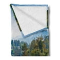 thumbnail image 2 of East Soft Flannel Fleece Throw Blanket, River Kwai Living House Tropic Thailand Village Attractions Scenery, Cozy Plush for Indoor and Outdoor Use, 60" x 80", Forest Green Turquoise, by Ambesonne, 2 of 5