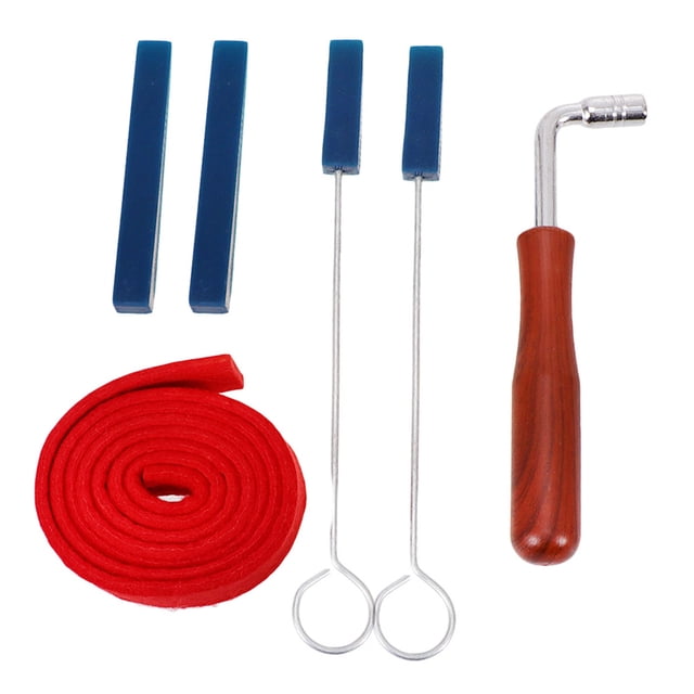 Professional Piano Tuning Kit with Metal Hammer Rubber Stoppers for Piano Adjustment Assorted Color 6 Pieces