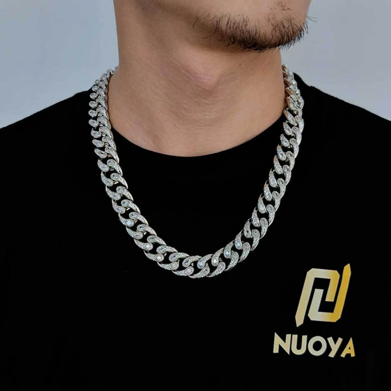 Extra Shiny Big Iced Out Cuban Chain, Width 16MM Hip Hop Cuban