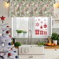 thumbnail image 5 of 2 Pack White Pink Flower Valances for Windows Bedroom Living Room Window Treatments, Shabby Chic Spring Vintage Leaf Green Rod Pocket Valance Drapes Short Kitchen Curtains Over Sink 54"x18", 5 of 8