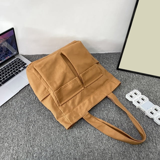 Bolso de lona de gran capacidad para mujer (2024). Bolso de hombro versátil y moderno para estudiantes, ideal para ir al trabajo o para ir al trabajo.
