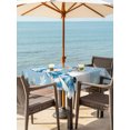 thumbnail image 3 of Outdoor Table Cloth with Umbrella Hole and Zipper, Blue Snowman Christmas Waterproof Square Tablecloth 54"x54", Xmas Snowflake Birds Washable Table Cover for Outside Party Patio Picnic, 3 of 8