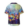 thumbnail image 2 of KLL Spring Flower Seasonal Print Men's Shirt Short Sleeve Button Down Summer Cuba Beach Shirts- Large, 2 of 7