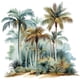 thumbnail image 3 of Adhesivos de pared autoadhesivos de PVC con palmeras tropicales, 60 x 60 cm, 3 of 4