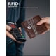 thumbnail image 2 of Cartera plegable Stander de cuero genuino RFID MACHAO para hombre con ventana de identificación y 16 tarjeteros marrón, 2 of 5