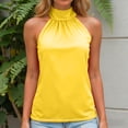 thumbnail image 5 of enyan Women's Double Lined Basic Tank Top Adjustable Spaghetti Straps Sleeveless Camisole Shirts,Summer Outfits for Women,Yellow,3XL, 5 of 7
