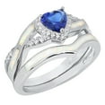 thumbnail image 3 of LaRaso & Co His and Hers Wedding Ring Set Sterling Silver Blue Sapphire Rings Women Men 11/6, 3 of 8