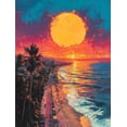 thumbnail image 1 of Sunset Beach Coastal Canvas Print/Wall Art，Perfect for Living Room，Bathroom，Office，Hotel Decoration, 1 of 8